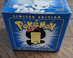 23K Gold Plated Mewtwo Trading Card 1999 Burger King Pokemon Ball Sealed New - Image 2