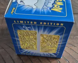23K Gold Plated Mewtwo Trading Card 1999 Burger King Pokemon Ball Sealed New - Image 4