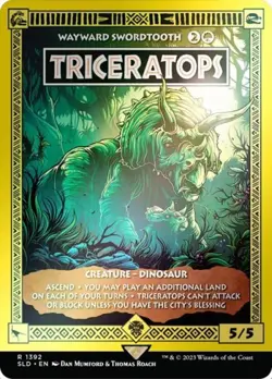 Triceratops - Wayward Swordtooth (Rainbow Foil) -Foil Near Mint MTG Secret Lair - Image 1