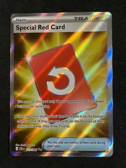 Special Red Card English Pokemon 113/086 NM Full Art Ultra Rare Chaos Rising - Image 1