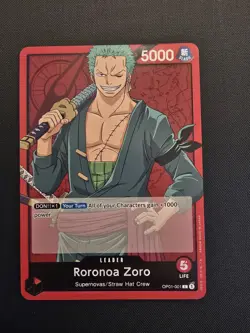 Roronoa Zoro RARE PRE-ERRATA DECK CARD LEADER OP01-001 ONE PIECE TCG NM - Image 1