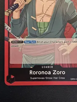 Roronoa Zoro RARE PRE-ERRATA DECK CARD LEADER OP01-001 ONE PIECE TCG NM - Image 4