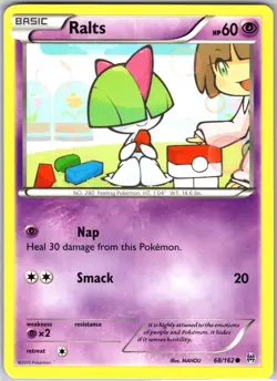 Ralts 68/162 Common Regular Card XY - BREAKthrough Pokemon TCG NM - Image 1
