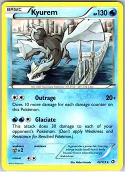 Kyurem 043/113 Rare Regular Card Deck Exclusives Pokemon TCG LP - Image 1