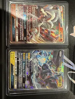 Pokemon 2 card lot Zekrom and Reshiram GX Holo Foil Sun Moon Promo SM137SM138 LP - Image 1