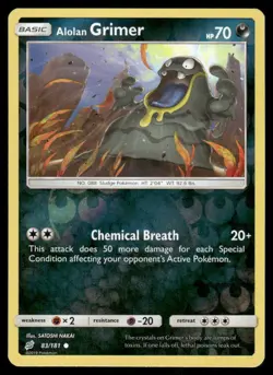 Pokemon Cards Alolan Grimer 83/181 Reverse Holo Team Up Sun & Moon NM - Image 1