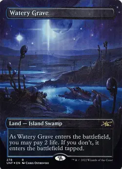Watery Grave (Borderless) UNF 278 Foil English NM - MTG - Image 1