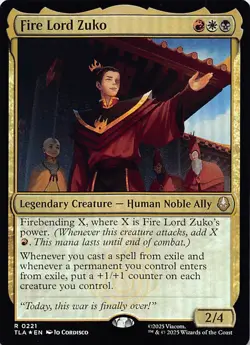 Fire Lord Zuko TLA 221 Foil English NM - MTG - Image 1
