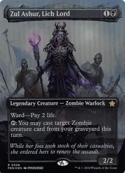 Zul Ashur, Lich Lord (Borderless) FDN 326 Foil English NM - MTG - Image 1