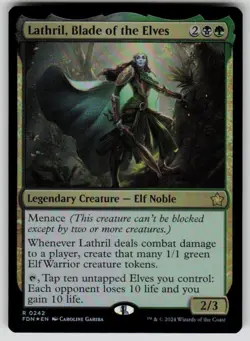 Lathril, Blade of the Elves FDN 242 Foil English NM - MTG - Image 1