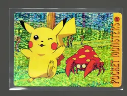 Pokemon Pocket Monsters Vending HOLO Prism Sticker Pikachu & Parasect *HOLO* - Image 1