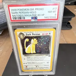Nintendo Pokemon TCG Dark Persian #17 Nintendo Magazine Promo Holo PSA 8 EN - Image 1