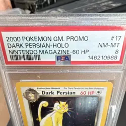 Nintendo Pokemon TCG Dark Persian #17 Nintendo Magazine Promo Holo PSA 8 EN - Image 2