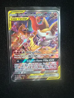 Charizard & Braixen GX Jumbo SM230 Black Star Promo Full Art Pokemon Tag Team - Image 1