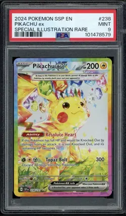 2024 POKEMON PIKACHU ex SPECIAL ILLUSTRATION RARE SURGING SPARKS #238 PSA 9 - Image 1