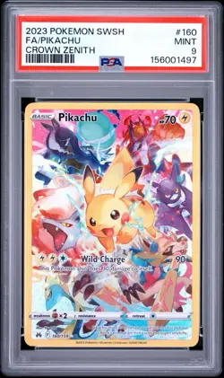 2023 Pokemon Pikachu #160 SWSH: Crown Zenith Secret Rare PSA 9 Mint - Image 1