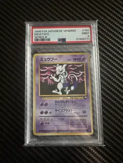 1998 Pokemon Japanese Vending Series 3 Mewtwo #150 PSA 9 MINT Glossy Vintage - Image 1