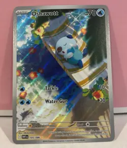 Pokemon Oshawott 105/086 Sv: White Flare Holo Illustration Rare Basic English - Image 2