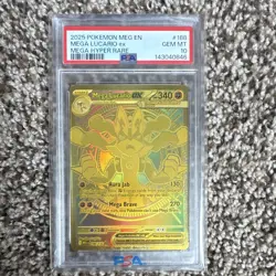 Pokemon Mega Lucario EX 188/132 Me01 Mega Hyper Rare Holo PSA 10 English - Image 1