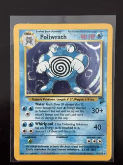 WOTC Pokemon TCG Base Set 2 - Poliwrath 15/130 Holo Rare - MP - Image 1