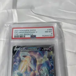 2021 Pokemon SWSH Chilling Reign Galarian Rapidash V #168 Full Art Alt Art PSA 8 - Image 3