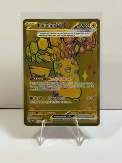 Pokemon Pikachu ex 179/131 Sv: Prismatic Evolutions Holo Gold Hyper Rare - Image 1