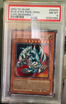 Yu-Gi-Oh! Dark Beginning 1 Blue-Eyes Toon Dragon EN066 Super Rare PSA 8 - Image 1