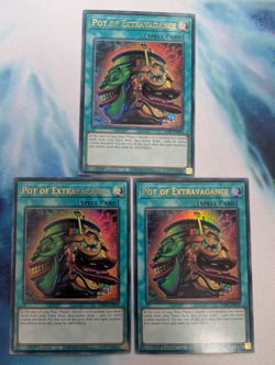 YuGiOh! Pot of Extravagance RA01-EN059 Ultra Rare x 3 PLAYSET 1st Ed - Image 1