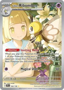 Pokemon TCG Lillie's Ribombee Card Journey Together Illustration, 164/159 NM - Image 1