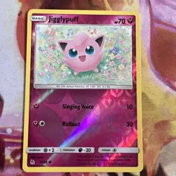 Jigglypuff Reverse Holo Pokemon Trading Card Game Hidden Fates 41/68 NM - Image 1