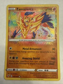2020 Pokemon Zamazenta Amazing Rare 102/185 Vivid Voltage Holo - Image 1
