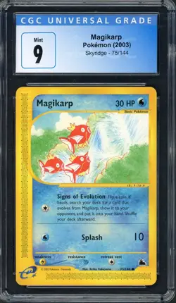 CGC 9 Magikarp Skyridge 75/144 Pokemon Card B27 - Image 1