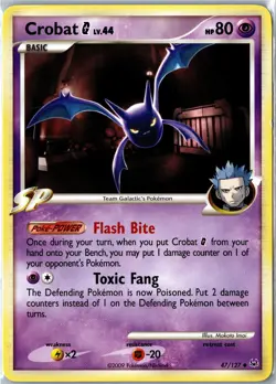 Pokemon Card - Crobat G 47/127 Platinum Uncommon Lightly Played - Image 1