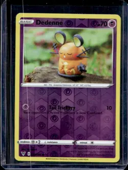 2020 Pokemon SWSH Vivid Voltage Dedenne Reverse Holo #077/185 - Image 1