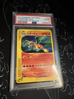 2001 Pokemon Japanese Expedition 103 Charizard-Holo 1st Edition PSA 6 EX-NM - Image 1