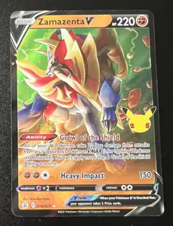 Zamazenta V 018/025 Ultra Rare Celebrations 25th Anniversary Pokemon NM | a27 - Image 1