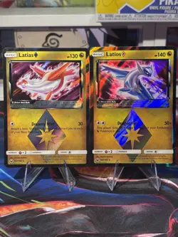 Pokemon 2018 S&M Celestial Storm Latias 107/168 Prism & Latios 108/168 Prism NM - Image 1