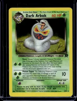 2000 Pokemon Team Rocket Dark Arbok Holo #2/82 - Image 1