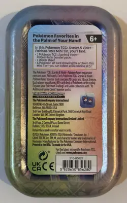 Pokemon TCG Paldean Fates Mini Tin Maushold Sealed Dent on Tin See Photos - Image 2
