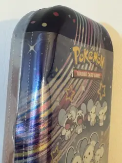 Pokemon TCG Paldean Fates Mini Tin Maushold Sealed Dent on Tin See Photos - Image 3