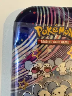 Pokemon TCG Paldean Fates Mini Tin Maushold Sealed Dent on Tin See Photos - Image 4