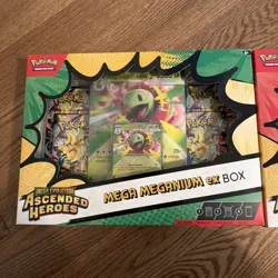 2 Pokemon TCG Ascended Heroes Mega ex Box Bundle Emboar Meganium New - Image 5