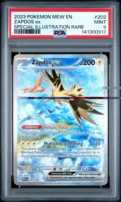 2023 Pokemon 151 MEW EN 202/165 Zapdos ex Special Illustration Rare PSA 9 1 - Image 1