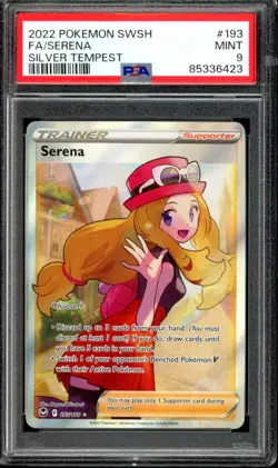 PSA 9 MINT Serena Full Art 193/195 Silver Tempest 2022 Pokemon Card - Image 1