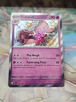 Tinkatuff Shiny Rare Pokemon Card 166/091 Scarlet & Violet Paldean Fates - Image 3
