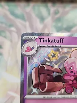 Tinkatuff Shiny Rare Pokemon Card 166/091 Scarlet & Violet Paldean Fates - Image 4