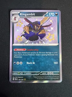 Pokemon Card Kingambit 187/091 Paldean Fates Shiny Rare Near Mint - Image 1