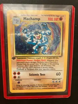 Machamp 1st Edition Base Set Holo Rare 8/102 WOTC Pokemon Card NM 1999 - Image 1