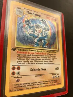 Machamp 1st Edition Base Set Holo Rare 8/102 WOTC Pokemon Card NM 1999 - Image 2