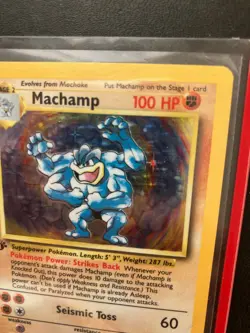 Machamp 1st Edition Base Set Holo Rare 8/102 WOTC Pokemon Card NM 1999 - Image 4